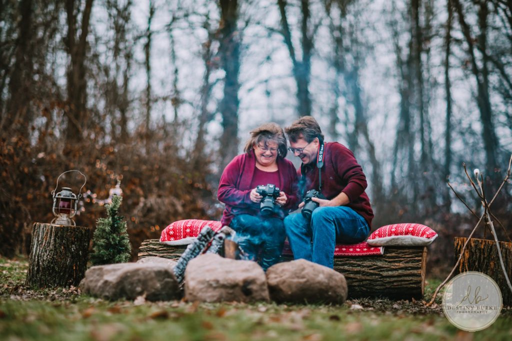 Family Campfire Smores Photography at Cobblestone Wedding Barn Scottsville, NY