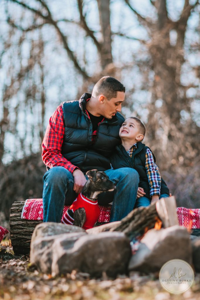 Family Campfire Smores Photography at Cobblestone Wedding Barn Scottsville, NY