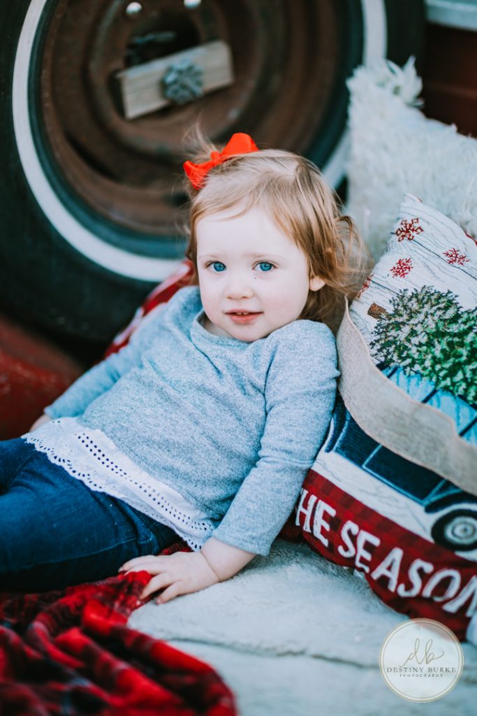 Vintage Truck Family Christmas Photography Rochester, NY