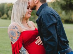 Pregnancy, maternity, red dress, couples, maternity gown, Black Creek Park, North Chili, NY, upstate, photography, photographer