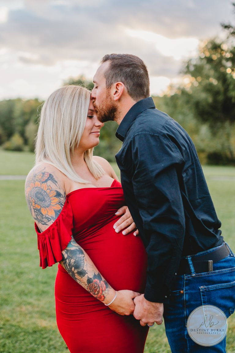 Pregnancy, maternity, red dress, couples, maternity gown, Black Creek Park, North Chili, NY, upstate, photography, photographer