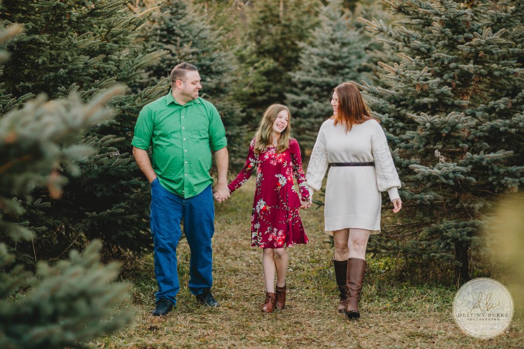 Christmas, Tree, Farm, Mini, Session, Photography, McPherson Orchards, LeRoy, NY, Destiny Burke Photography, Rochester, photographer, posing, family, trees, christmas,