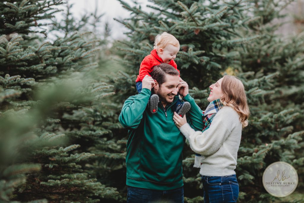 Christmas, Tree, Farm, Mini, Session, Photography, McPherson Orchards, LeRoy, NY, Destiny Burke Photography, Rochester, photographer, posing, family, trees, christmas,