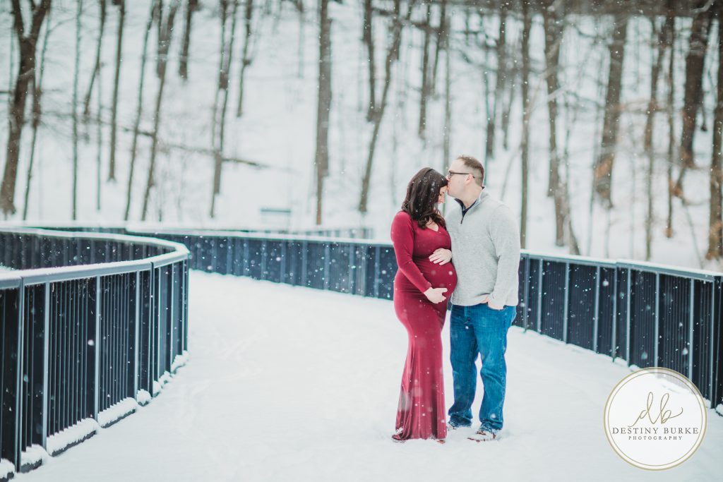 Durand Eastman Park, Rochester, NY, Maternity, Session, Photography, photographer, Snow, Lake Ontario, winter, snowfall, gown, dress, posing, poses