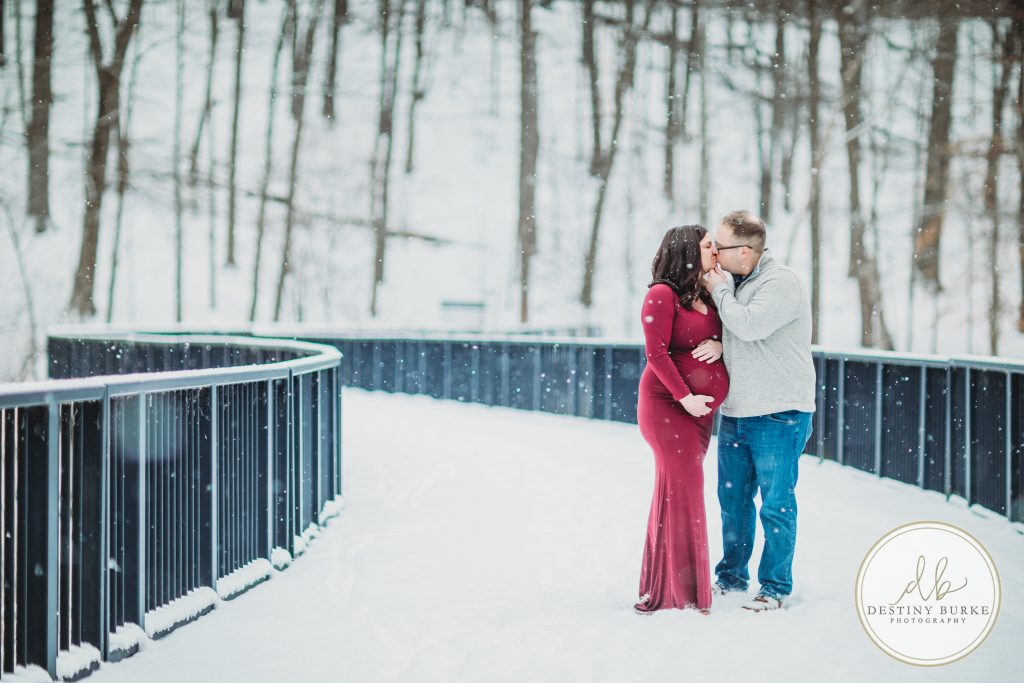 Durand Eastman Park, Rochester, NY, Maternity, Session, Photography, photographer, Snow, Lake Ontario, winter, snowfall, gown, dress, posing, poses