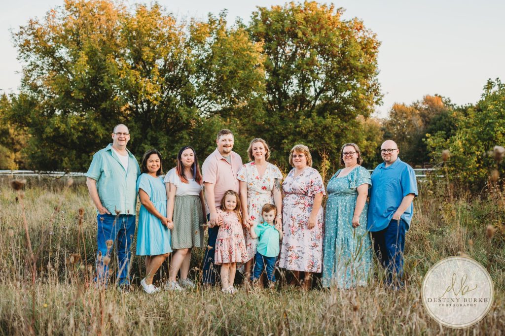 family photography in Caledonia, NY in field in the fall, near Rochester, NY, Family Photo shoot.